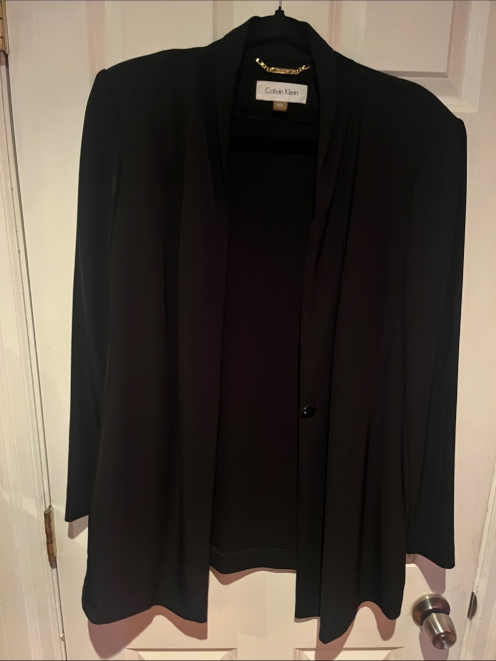 Calvin Klein Black Women's Draped Open-Front Blazer